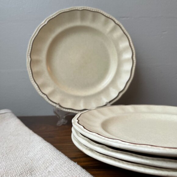Kensington Staffordshire Handcrafted England Ironstone 4 Salad Plates - Picture 1 of 7